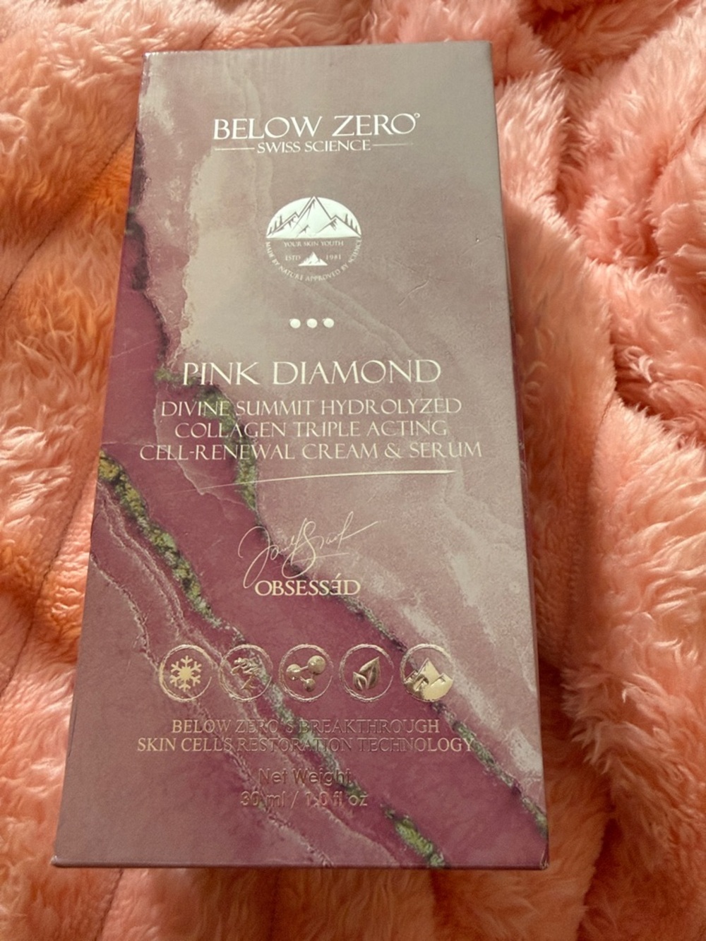 Brand New in Box! Below Zero Pink Diamond Cell-Renewal Cream & Serum $500 Retail